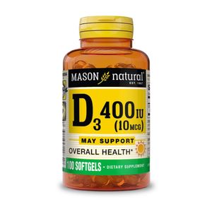 Mason Vitamina D3 400 IU Cápsulas - Frasco 100 und