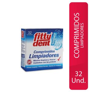 Fittydent Comprimidos Limpiadores para Prótesis Dentales - Caja 32 und