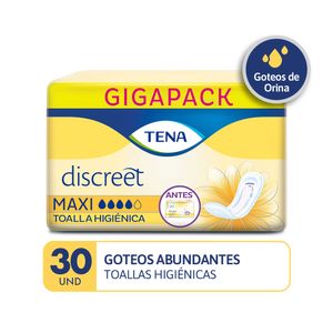 Tena Discreet Maxi Toallas Higiénicas - Bolsa 30 und