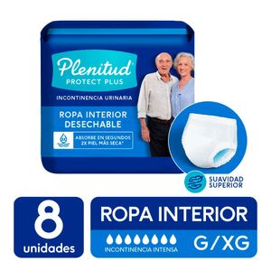 Plenitud Protect Plus Ropa Interior Desechable Adultos Talla G/XG - Bolsa 8 und