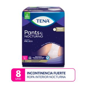 Tena Pants Nocturno Ropa Interior Desechable Adultos Talla L - Bolsa 8 und