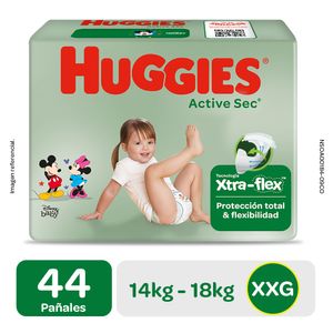 Huggies Active Sec Pañales para Bebés Talla XXG - Bolsa 44 und