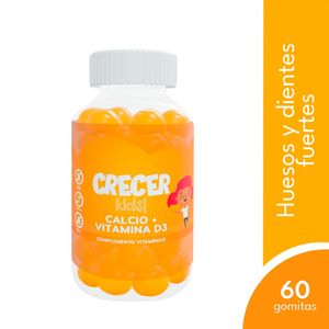 Crecer Kids Calcio + Vitamina D3 Gomitas Sabor Naranja - Frasco 60 und