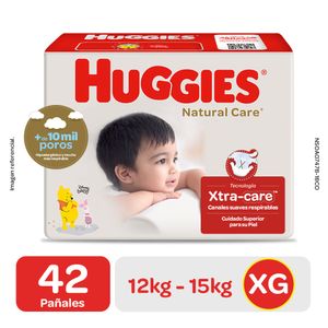 Huggies Natural Care Pañales para Bebé Talla XG - Bolsa 42 und