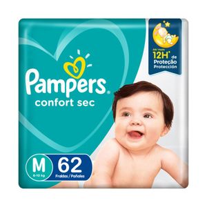 Pampers Confort Sec Pañales para Bebé Talla M - Bolsa 62 und