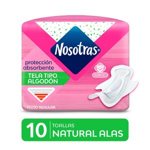 Nosotras Natural Alas Toallas Higiénicas - Bolsa 10 und