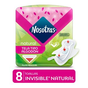 Nosotras Natural Invisible Algodón Toallas Higiénicas - Bolsa 8 und