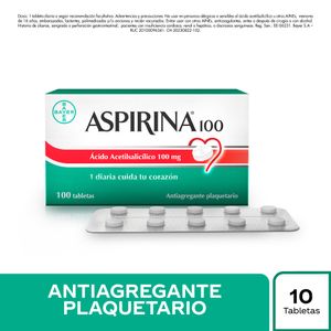 Aspirina 100 mg Tabletas - Blíster 10 und