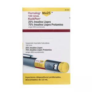 Humalog Mix25 100 u/ml KwikPen Solución Inyectable por Unidad - Un Inyector 3 ml