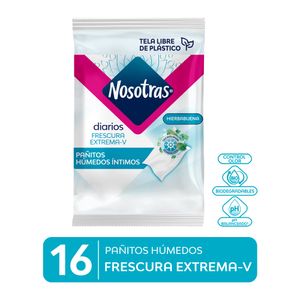 Nosotras Frescura Extrema Pañitos Íntimos - Bolsa 16 und