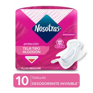 Nosotras Desodorante Invisible Toallas Higiénicas - Bolsa 10 und