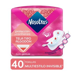 Nosotras Invisible Multiestilo Toallas Higiénicas - Bolsa 40 und