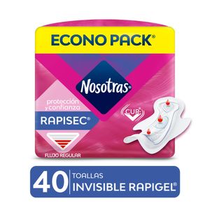 Nosotras Invisible Rapigel Toallas Higiénicas - Bolsa 40 und