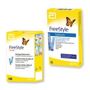 Freestyle Optium Kit Tiras Reactivas (50 und) + Lancetas (100 und) - Pack 2 und