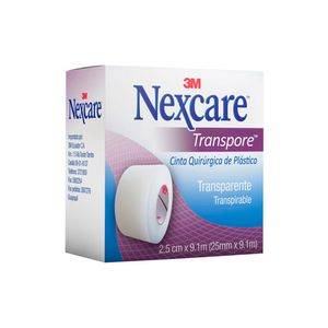 3M Nexcare Transpore Cinta Quirúrgica de Plástico (2.5 cm x 9.1 m) - Caja 1 und