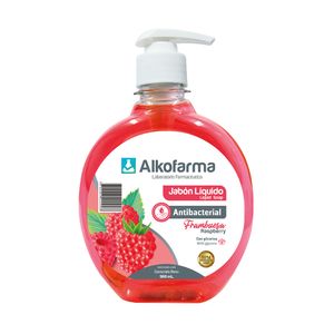 Alkofarma Jabón Líquido Antibacterial Aroma Frambuesa - Frasco 360 ml