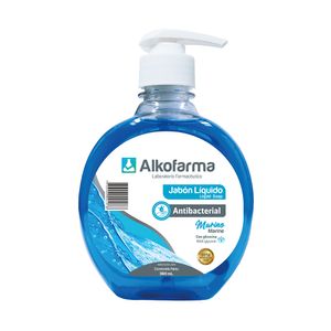 Alkofarma Jabón Líquido Antibacterial Aroma Marino - Frasco 360 ml