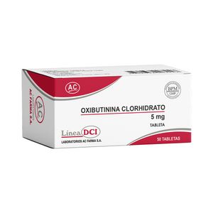 Oxibutinina Clorhidrato 5 mg AC Tabletas - Caja 50 und