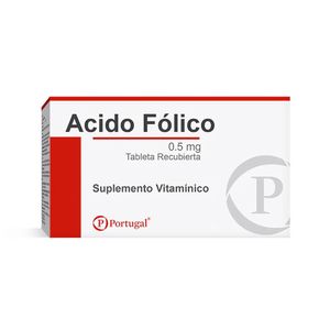 Ácido Fólico 0.5 mg PT Tabletas - Caja 100 und