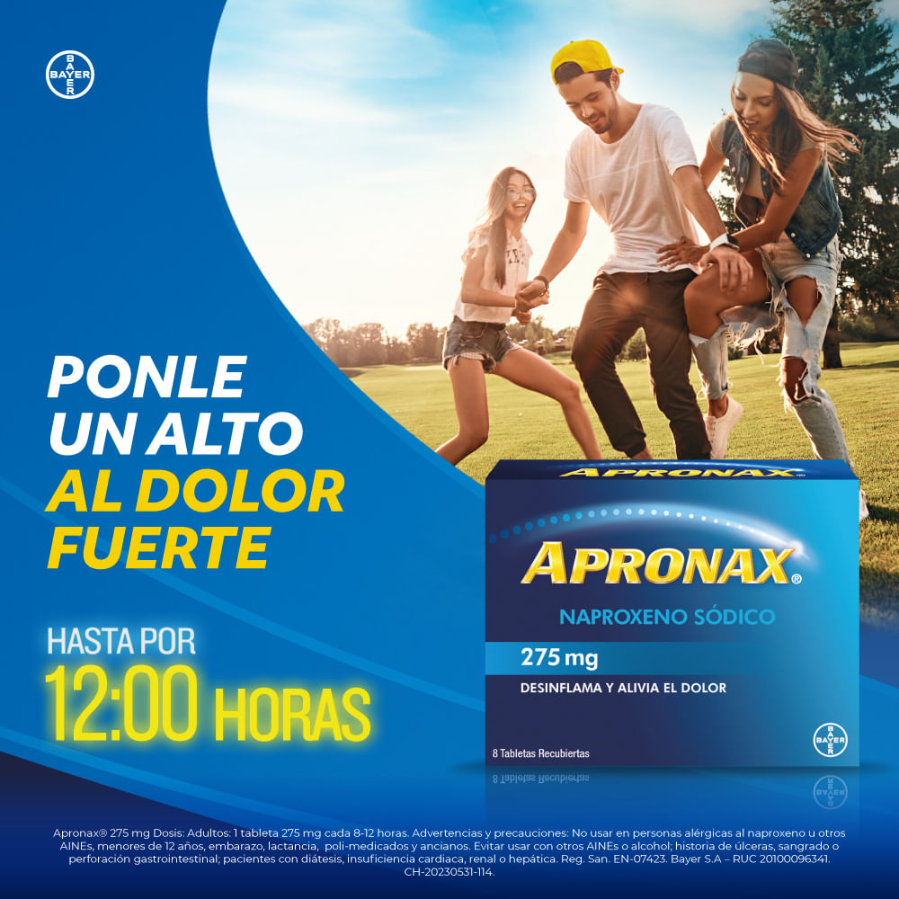 Apronax 275 Mg Tabletas 8 Und Precio Delivery Gratis 0409