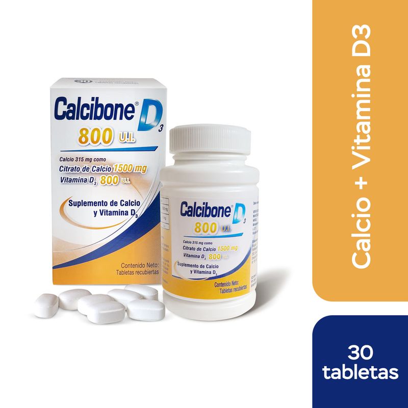 Calcibone-D3-800-ui-Tabletas---Frasco-30-und