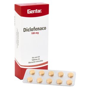 Diclofenaco 100 mg GF Tabletas - Caja 20 und