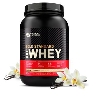 Optimum Nutrition Proteína Gold Standard Whey 2lb Sabor Vainilla - Frasco 907 g