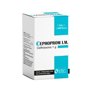 Cephoprom I.M. 1 g Polvo y Disolvente para Solución Inyectable + Solvente - Caja 1 kit