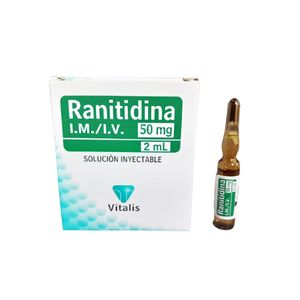 Ranitidina 50 mg/2 ml VT Solución Inyectable por Unidad - Una Ampolla 2 ml