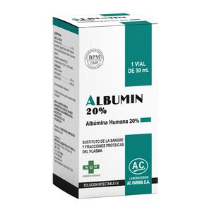 Albumin 20% Solución Inyectable IV - Vial 50 ml