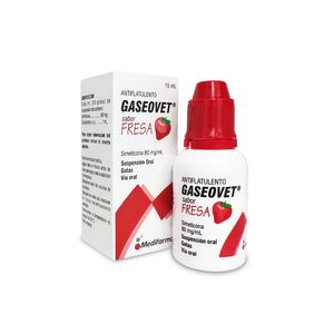 Gaseovet 80 mg/ml Suspensión Gotas Sabor Fresa - Frasco 15 ml