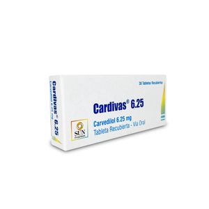 Cardivas 6.25 mg Tabletas - Caja 30 und