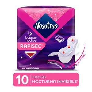 Nosotras Buenas Noches Invisible Rapisec Toallas Higiénicas - Bolsa 10 und