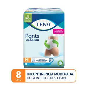 Tena Pants Clásico Ropa Interior Desechable Adultos Talla M - Bolsa 8 und