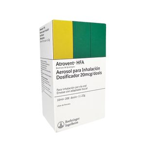 Atrovent HFA 20 mcg Solución en Aerosol para Inhalación Oral 200 Dosis - Frasco 10 ml