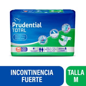 Prudential Total Pañales para Adulto Talla M - Bolsa 20 und