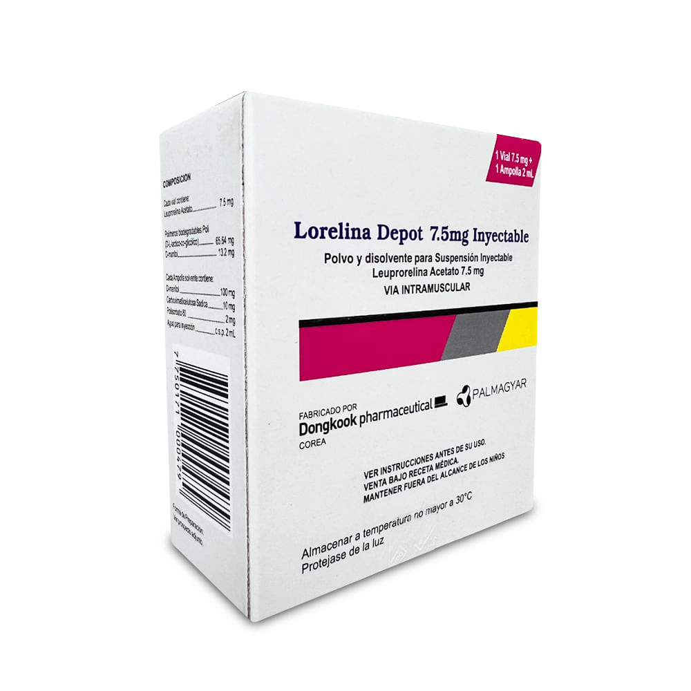 Lorelina Depot 7.5 mg Polvo para Suspensión Inyectable + Solvente 1 kit