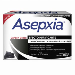 Asepxia Carbón Detox Efecto Purificante Jabón en Barra - Barra 100 g