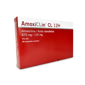 Amoxiclin CL 12H 875 mg + 125 mg Comprimidos - Caja 14 und