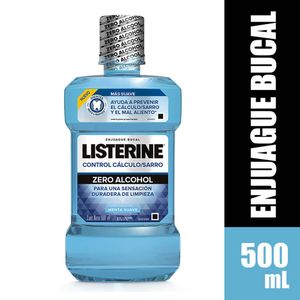 Listerine Control Sarro Zero Alcohol Enjuague Bucal - Frasco 500 ml