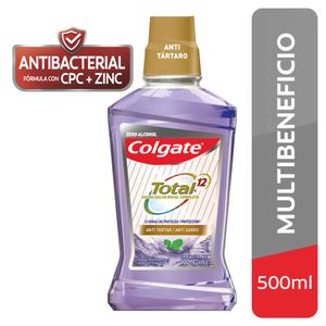 Colgate Total 12 Antisarro Enjuague Bucal - Frasco 500 ml