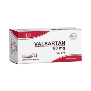 Valsartán 80 mg AC Tabletas - Caja 30 und