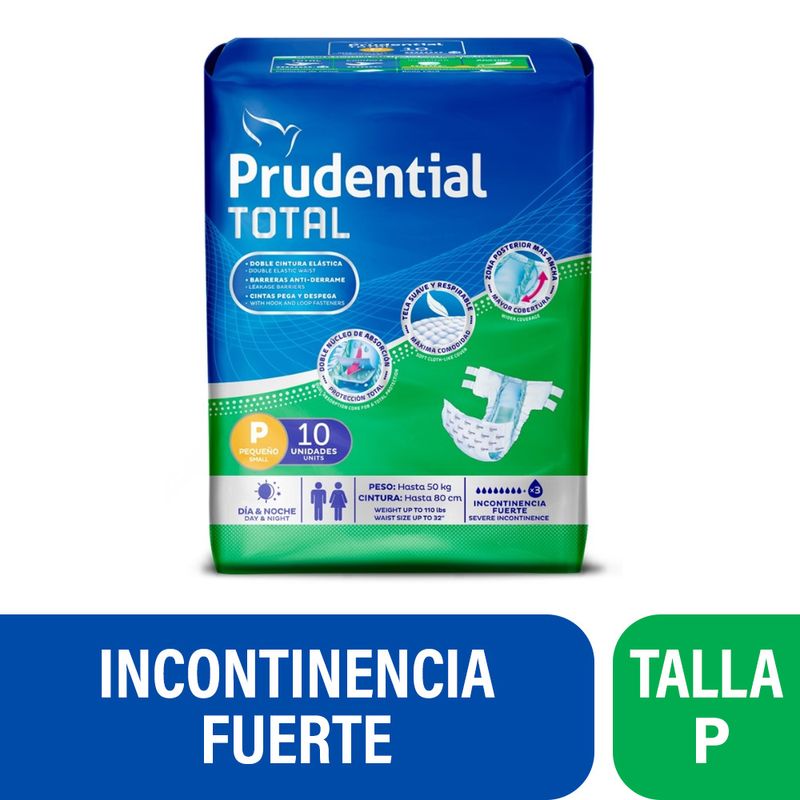 Prudential-Total-Pañales-para-Adulto-Talla-P---Bolsa-10-und