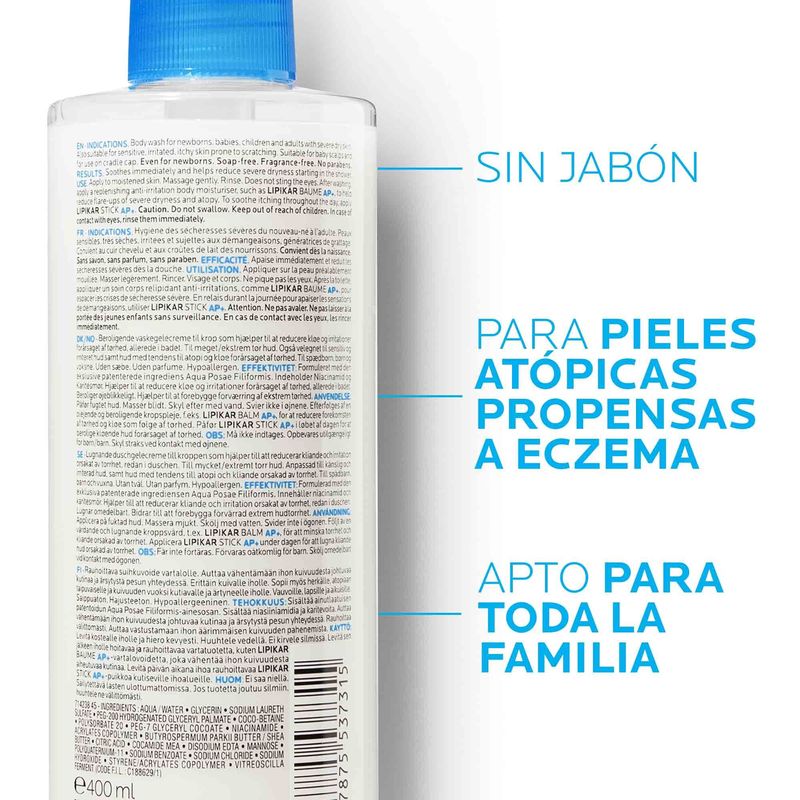 La-Roche-Posay-Lipikar-Syndet-AP--Crema-de-Ducha---Frasco-400-ml