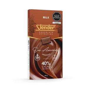 Slender Chocolate Milk sin Azúcar 40% Cacao - Tableta 100 g