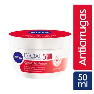 Nivea 5 en 1 Cuidado Antiarrugas Crema Facial - Pote 50 ml