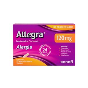 Allegra 120 mg Tabletas - Caja 10 und