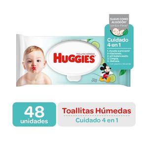 Huggies Cuidado 4 en 1 Toallitas Húmedas - Bolsa 48 und