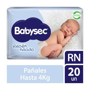 Babysec Recién Nacido Pañales para Bebé - Bolsa 20 und