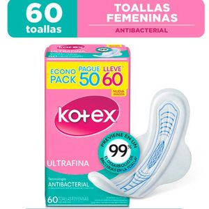 Kotex Discreta Ultrafina Toallas Higiénicas - Bolsa 60 und